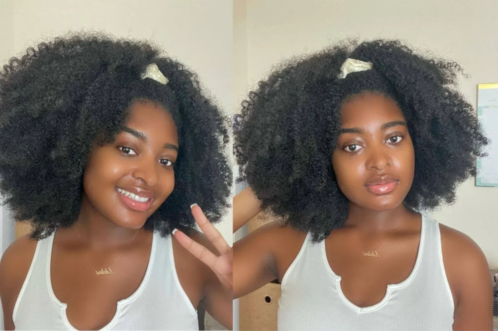 almond oil leave-in conditioner on damp curly hair application