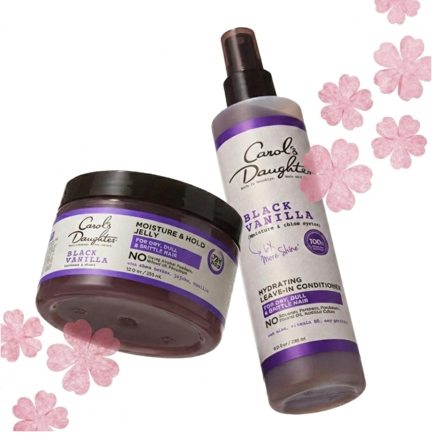 Black Vanilla Leave-in Conditioner and Moisture & Hold Jelly Bundle
